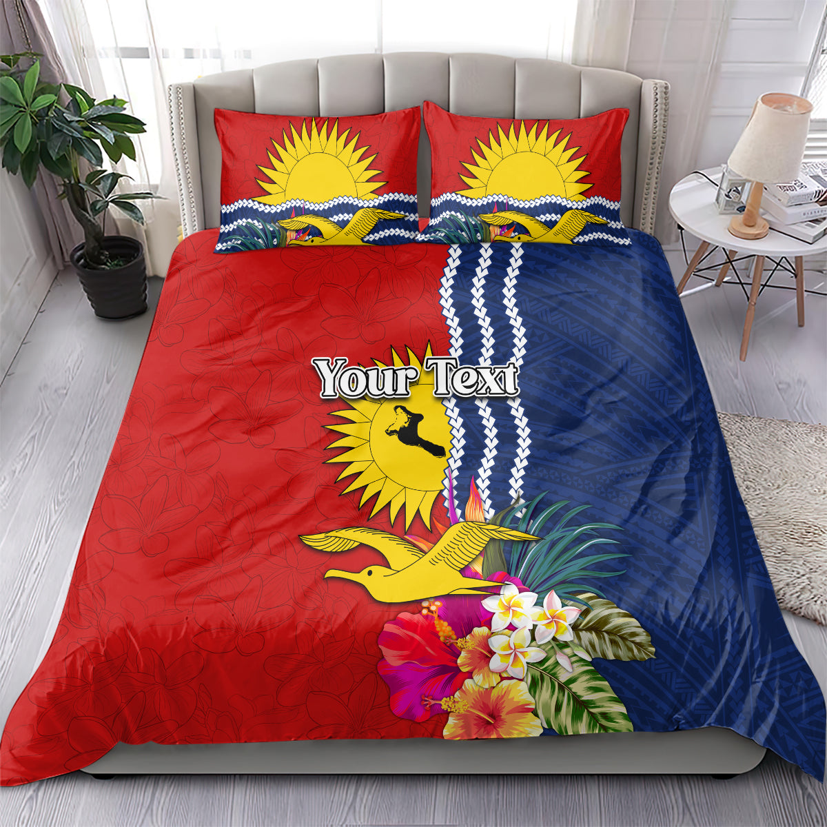 Personalised Kiribati Independence Day Bedding Set Kiribati Map With Flag Color LT03 - Polynesian Pride