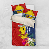 Personalised Kiribati Independence Day Bedding Set Kiribati Map With Flag Color LT03 US Twin 172cm x 218cm Red - Polynesian Pride