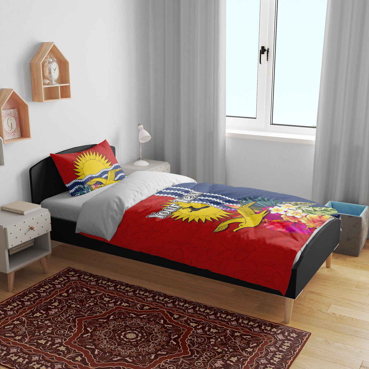 Personalised Kiribati Independence Day Bedding Set Kiribati Map With Flag Color LT03 - Polynesian Pride