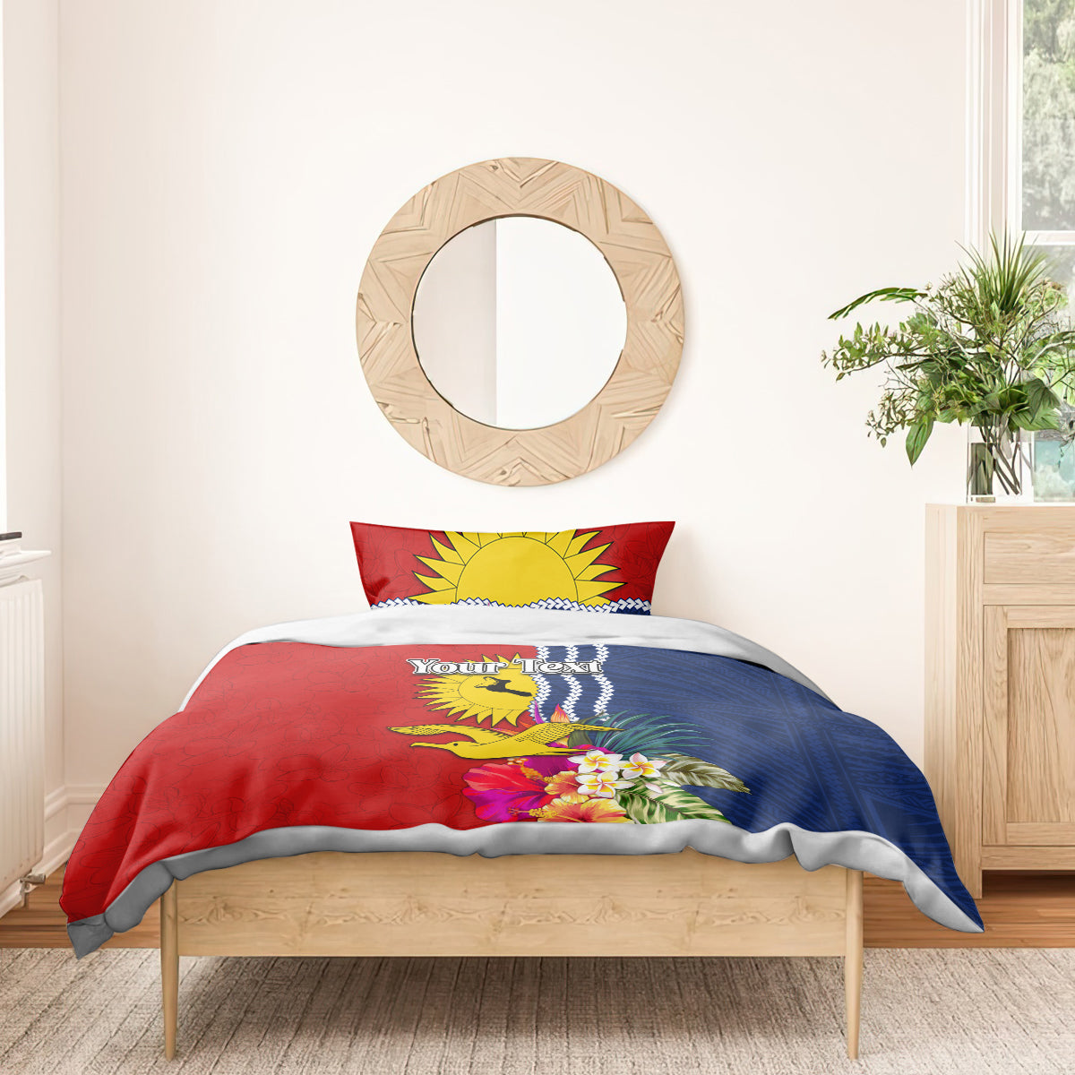 Personalised Kiribati Independence Day Bedding Set Kiribati Map With Flag Color LT03 - Polynesian Pride