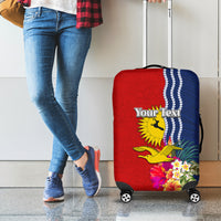 Personalised Kiribati Independence Day Luggage Cover Kiribati Map With Flag Color