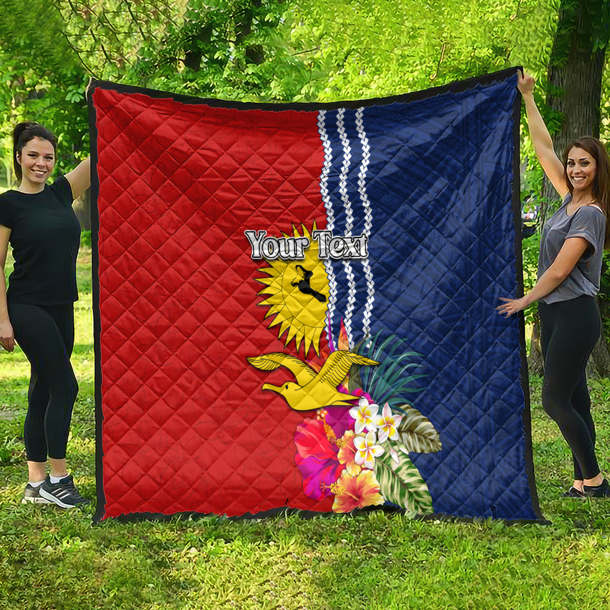 Personalised Kiribati Independence Day Quilt Kiribati Map With Flag Color LT03 - Polynesian Pride