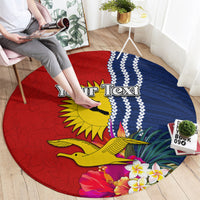 Personalised Kiribati Independence Day Round Carpet Kiribati Map With Flag Color LT03 - Polynesian Pride