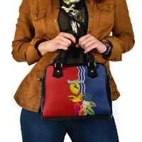 Personalised Kiribati Independence Day Shoulder Handbag Kiribati Map With Flag Color