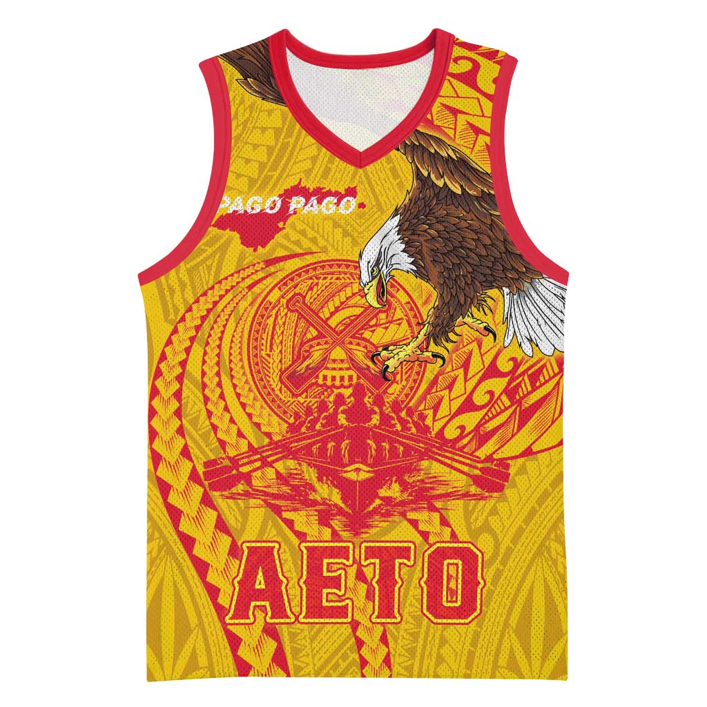 Personalized American Samoa Fautasi Race Basketball Jersey Aeto Pago Pago with Eagle Samoan Tribal Patterns LT03 Unisex Multicolor - Polynesian Pride