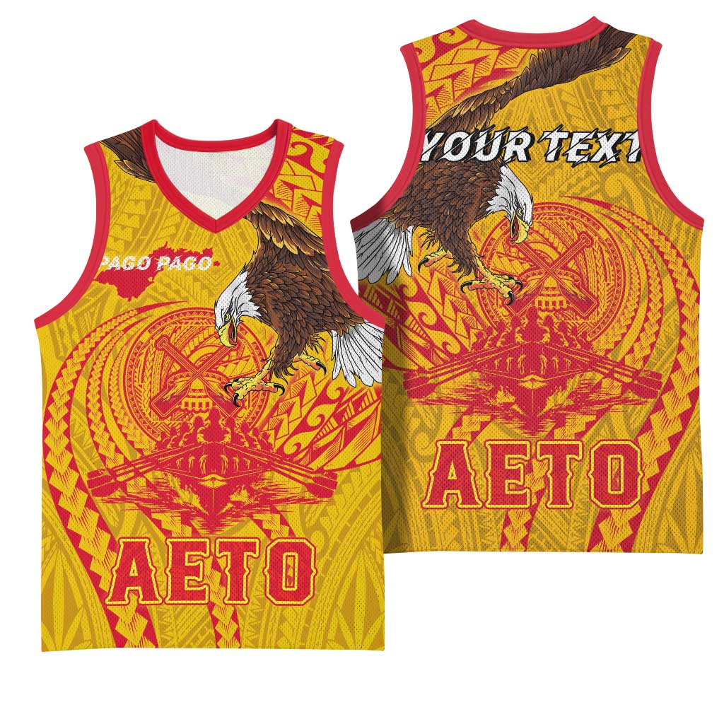 Personalized American Samoa Fautasi Race Basketball Jersey Aeto Pago Pago with Eagle Samoan Tribal Patterns LT03 - Polynesian Pride