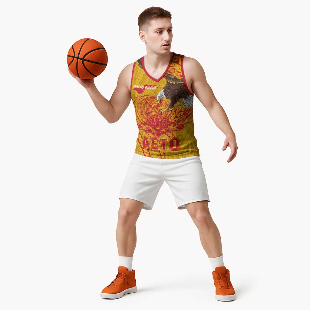 Personalized American Samoa Fautasi Race Basketball Jersey Aeto Pago Pago with Eagle Samoan Tribal Patterns LT03 - Polynesian Pride