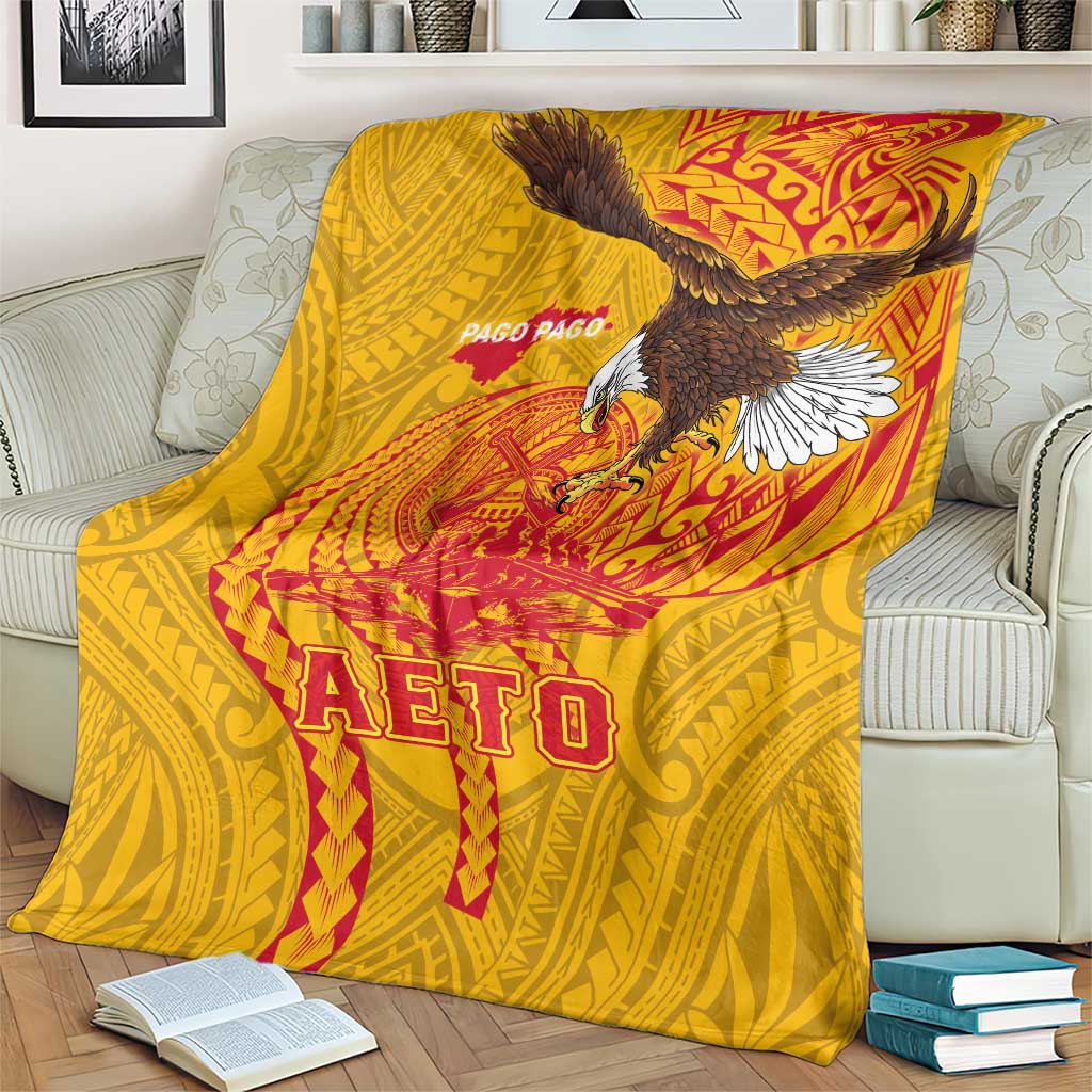 American Samoa Fautasi Race Blanket Aeto Pago Pago with Eagle Samoan Tribal Patterns LT03 - Polynesian Pride