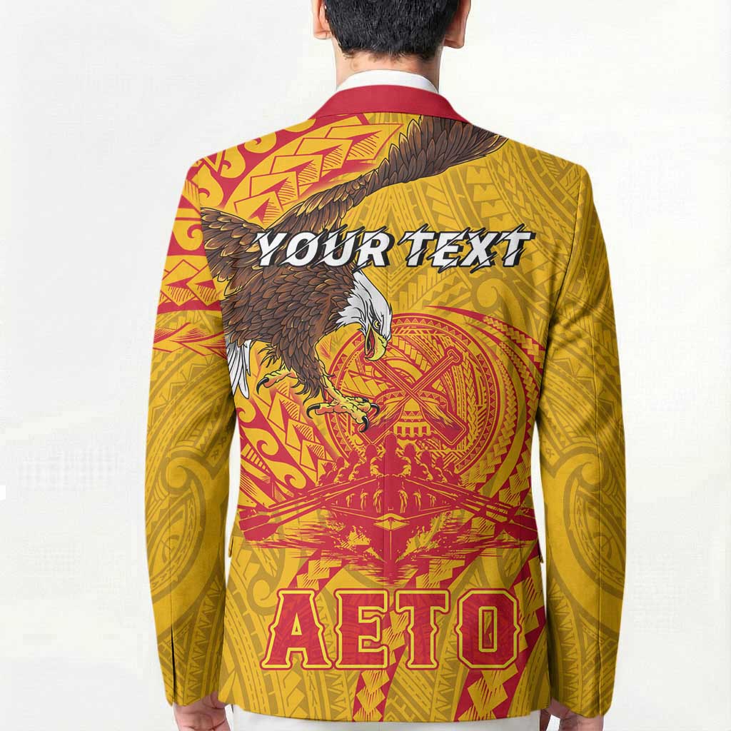 Personalized American Samoa Fautasi Race Blazer Aeto Pago Pago with Eagle Samoan Tribal Patterns LT03 - Polynesian Pride