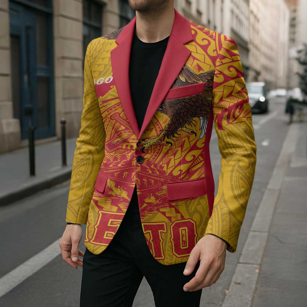 Personalized American Samoa Fautasi Race Blazer Aeto Pago Pago with Eagle Samoan Tribal Patterns LT03 - Polynesian Pride