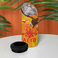 American Samoa Fautasi Race 4 in 1 Can Cooler Tumbler Aeto Pago Pago with Eagle Samoan Tribal Patterns