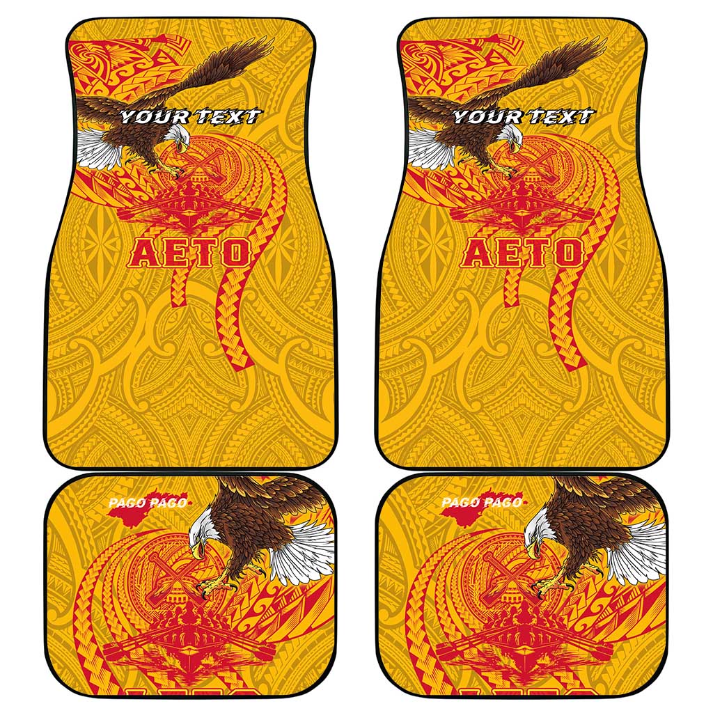 Personalized American Samoa Fautasi Race Car Mats Aeto Pago Pago with Eagle Samoan Tribal Patterns LT03 - Polynesian Pride