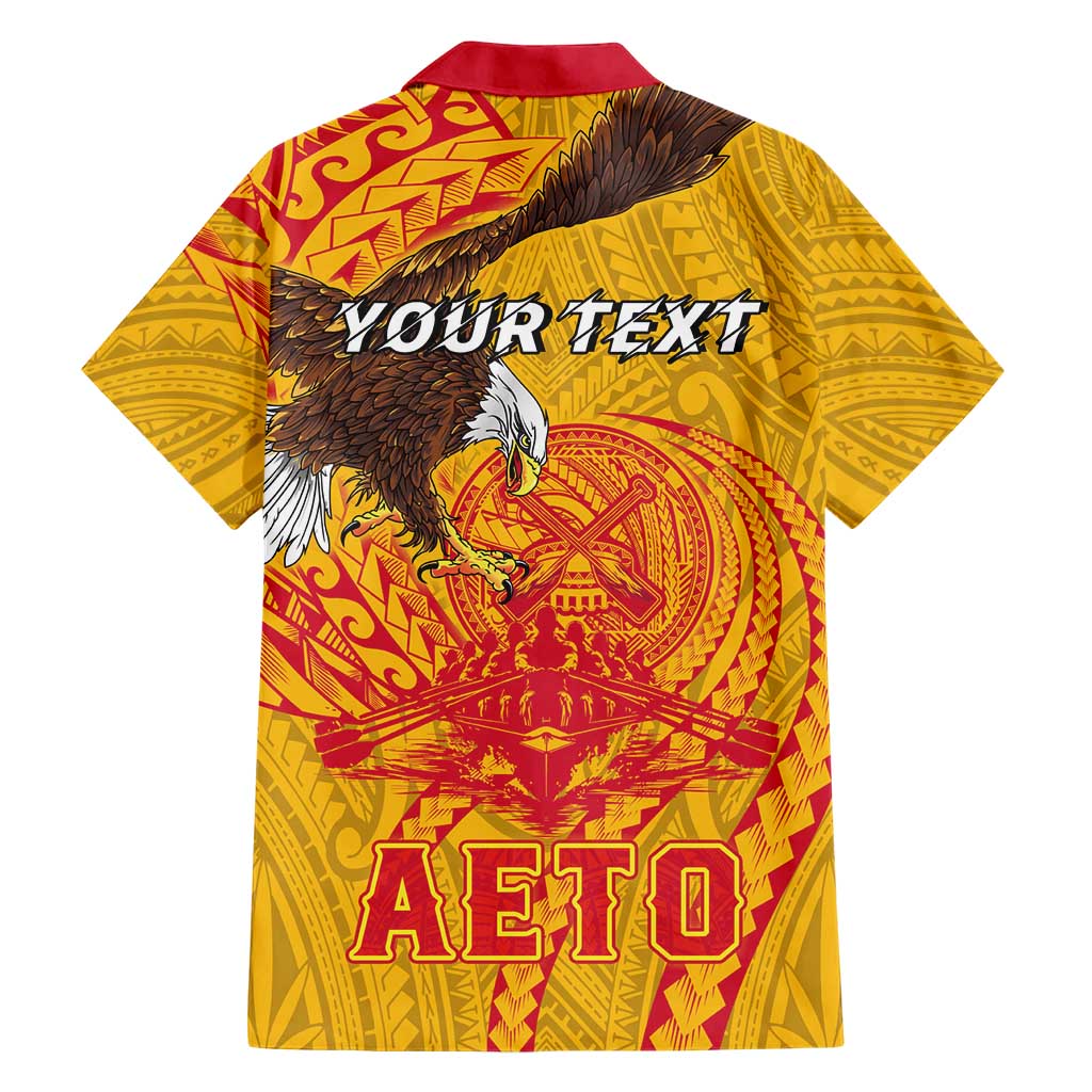 Personalized American Samoa Fautasi Race Family Matching Long Sleeve Bodycon Dress and Hawaiian Shirt Aeto Pago Pago with Eagle Samoan Tribal Patterns LT03 - Polynesian Pride