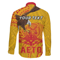 Personalized American Samoa Fautasi Race Family Matching Off The Shoulder Long Sleeve Dress and Hawaiian Shirt Aeto Pago Pago with Eagle Samoan Tribal Patterns LT03 - Polynesian Pride