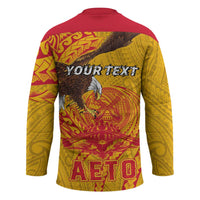 Personalized American Samoa Fautasi Race Hockey Jersey Aeto Pago Pago with Eagle Samoan Tribal Patterns LT03 - Polynesian Pride