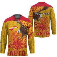 Personalized American Samoa Fautasi Race Hockey Jersey Aeto Pago Pago with Eagle Samoan Tribal Patterns LT03 - Polynesian Pride