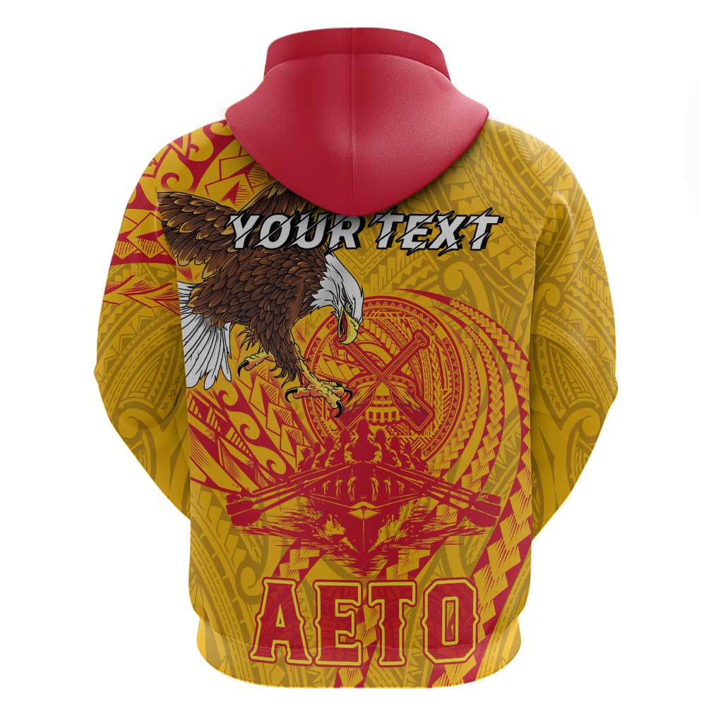 Personalized American Samoa Fautasi Race Hoodie Aeto Pago Pago with Eagle Samoan Tribal Patterns
