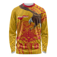 Personalized American Samoa Fautasi Race Long Sleeve Shirt Aeto Pago Pago with Eagle Samoan Tribal Patterns LT03 Unisex Multicolor - Polynesian Pride