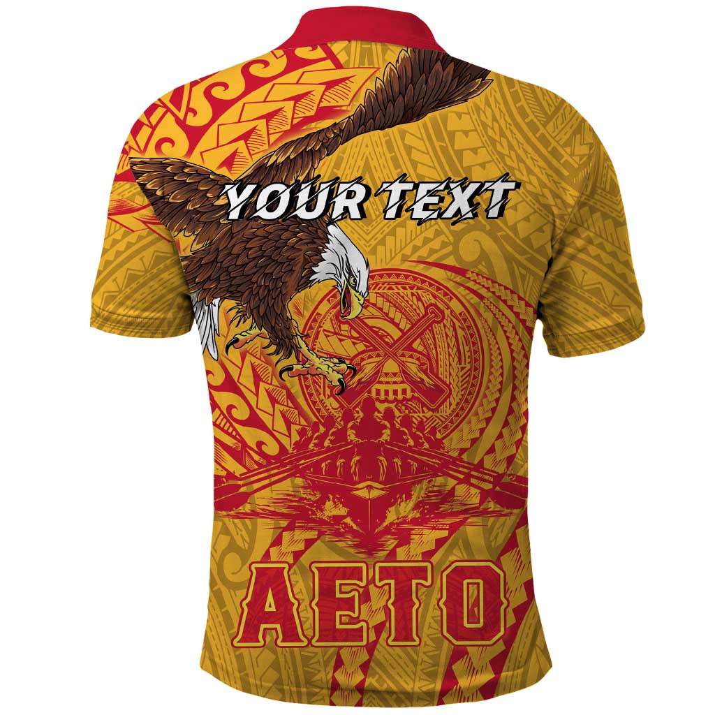 Personalized American Samoa Fautasi Race Polo Shirt Aeto Pago Pago with Eagle Samoan Tribal Patterns LT03 - Polynesian Pride
