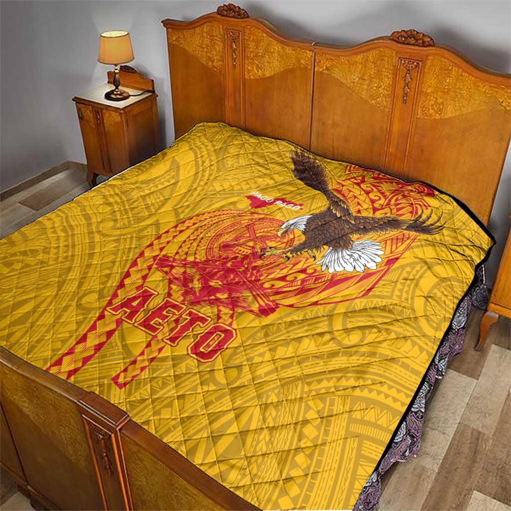 American Samoa Fautasi Race Quilt Aeto Pago Pago with Eagle Samoan Tribal Patterns LT03 - Polynesian Pride