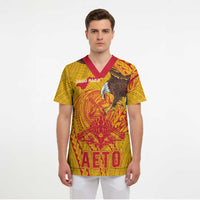 Personalized American Samoa Fautasi Race Scrub Top Aeto Pago Pago with Eagle Samoan Tribal Patterns LT03 - Polynesian Pride