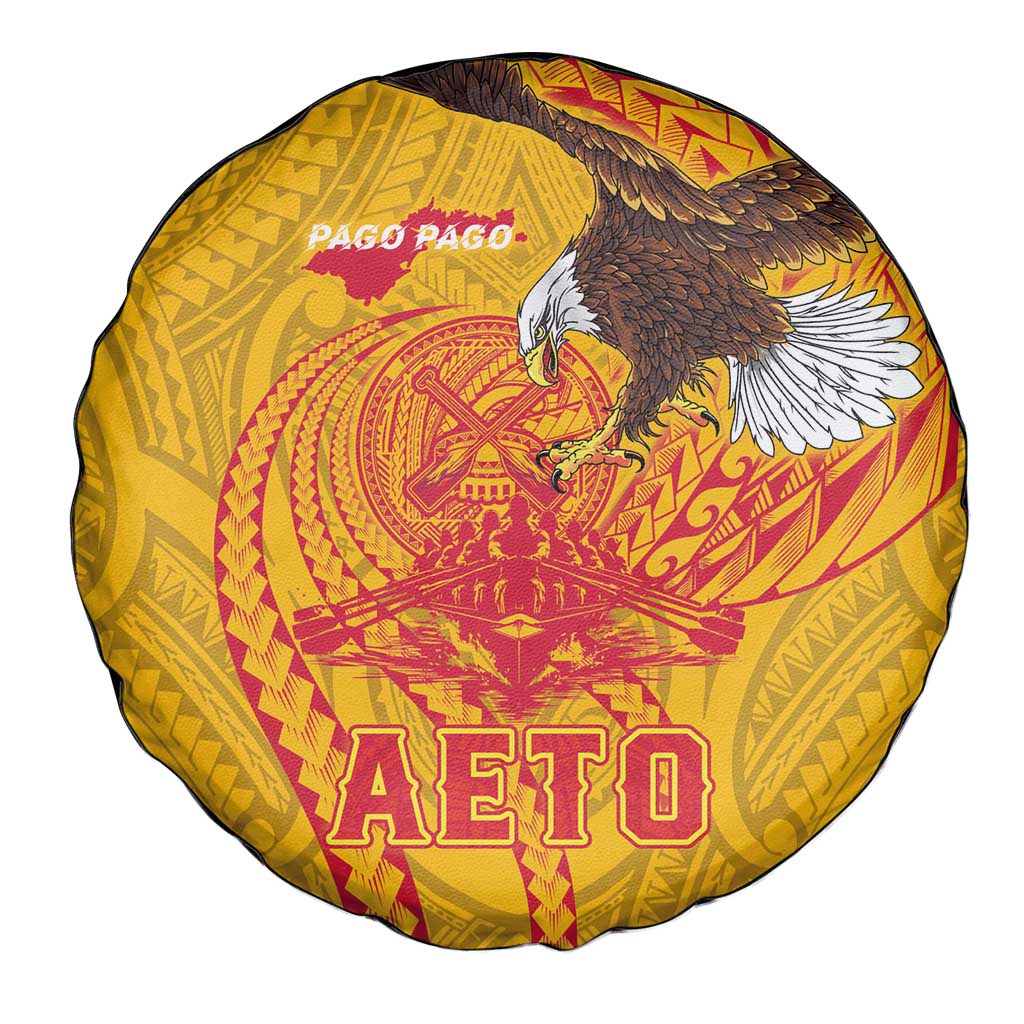 American Samoa Fautasi Race Spare Tire Cover Aeto Pago Pago with Eagle Samoan Tribal Patterns LT03 - Polynesian Pride