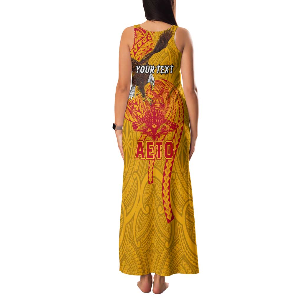 Personalized American Samoa Fautasi Race Tank Maxi Dress Aeto Pago Pago with Eagle Samoan Tribal Patterns LT03 - Polynesian Pride