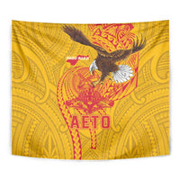 American Samoa Fautasi Race Tapestry Aeto Pago Pago with Eagle Samoan Tribal Patterns LT03 - Polynesian Pride
