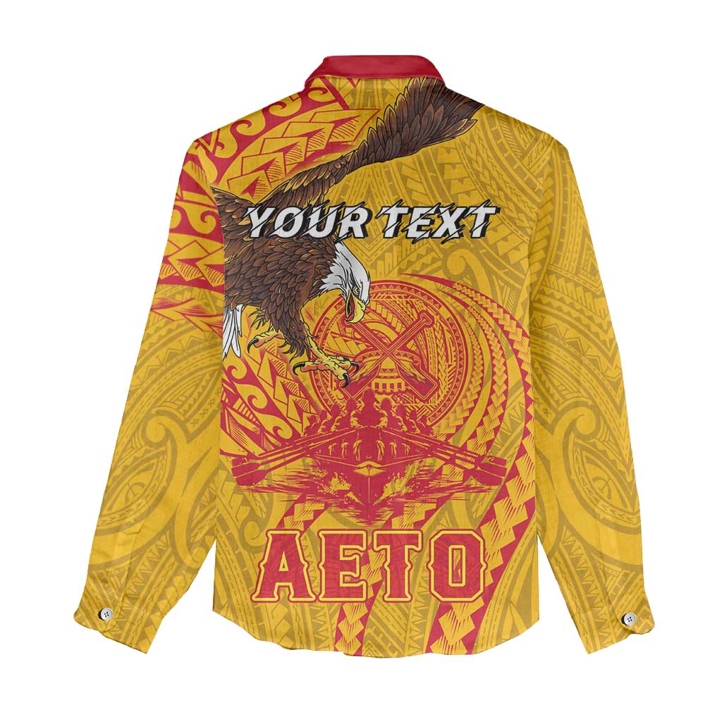 Personalized American Samoa Fautasi Race Women Casual Shirt Aeto Pago Pago with Eagle Samoan Tribal Patterns LT03 - Polynesian Pride