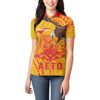 Personalized American Samoa Fautasi Race Women Polo Shirt Aeto Pago Pago with Eagle Samoan Tribal Patterns LT03 - Polynesian Pride