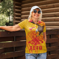 Personalized American Samoa Fautasi Race Women Polo Shirt Aeto Pago Pago with Eagle Samoan Tribal Patterns LT03 - Polynesian Pride