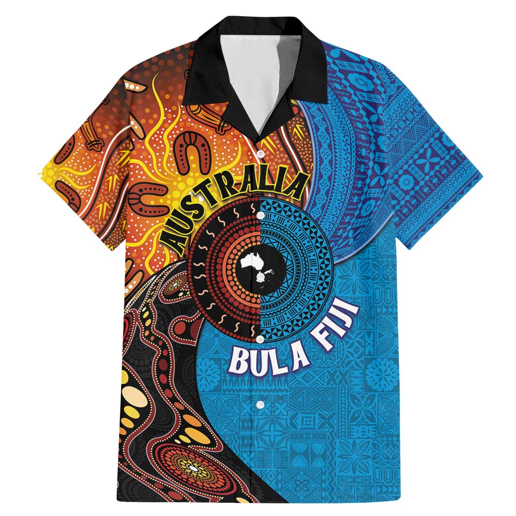 Fiji and Australia Together Family Matching Mermaid Dress and Hawaiian Shirt Tapa Tribal Tattoo mix Aboriginal Pattern