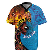 Fiji and Australia Together Rugby Jersey Tapa Tribal Tattoo mix Aboriginal Pattern