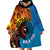 Fiji and Australia Together Wearable Blanket Hoodie Tapa Tribal Tattoo mix Aboriginal Pattern