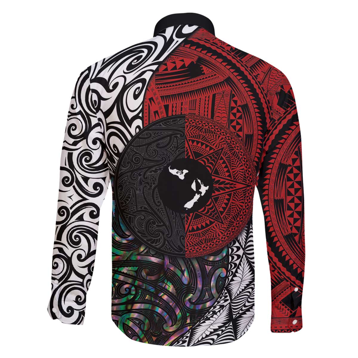 Tonga and New Zealand Together Family Matching Puletasi and Hawaiian Shirt Tongan Kupesi Ngatu Tattoo and Maori Paua Shell Pattern