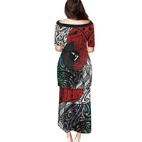 Tonga and New Zealand Together Family Matching Puletasi and Hawaiian Shirt Tongan Kupesi Ngatu Tattoo and Maori Paua Shell Pattern