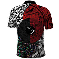 Tonga and New Zealand Together Polo Shirt Tongan Kupesi Ngatu Tattoo and Maori Paua Shell Pattern LT03 - Polynesian Pride