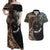 Samoa and New Zealand Together Couples Matching Off Shoulder Maxi Dress and Hawaiian Shirt Siapo Motif and Maori Paua Shell Pattern