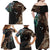 Samoa and New Zealand Together Family Matching Off Shoulder Maxi Dress and Hawaiian Shirt Siapo Motif and Maori Paua Shell Pattern