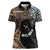 Samoa and New Zealand Together Women Polo Shirt Siapo Motif and Maori Paua Shell Pattern