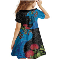 Fiji and New Zealand Together Family Matching Mermaid Dress and Hawaiian Shirt Tapa Maori Tattoo mix Tagimoucia and Pohutukawa