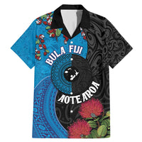 Fiji and New Zealand Together Family Matching Mermaid Dress and Hawaiian Shirt Tapa Maori Tattoo mix Tagimoucia and Pohutukawa