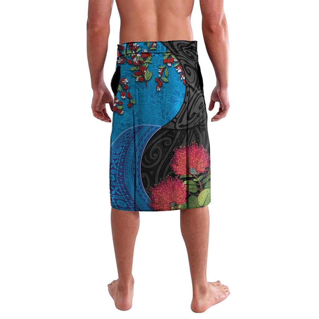 Fiji and New Zealand Together Lavalava Tapa Maori Tattoo mix Tagimoucia and Pohutukawa