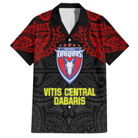 Vitis Central Dabaris Rugby Family Matching Puletasi Dress and Hawaiian Shirt Papua New Guinea Polynesian Tattoo LT03 Dad's Shirt - Short Sleeve Red - Polynesian Pride