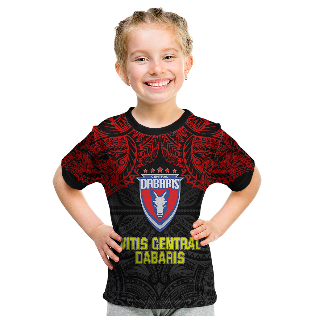 Vitis Central Dabaris Rugby Kid T Shirt Papua New Guinea Polynesian Tattoo LT03 Red - Polynesian Pride