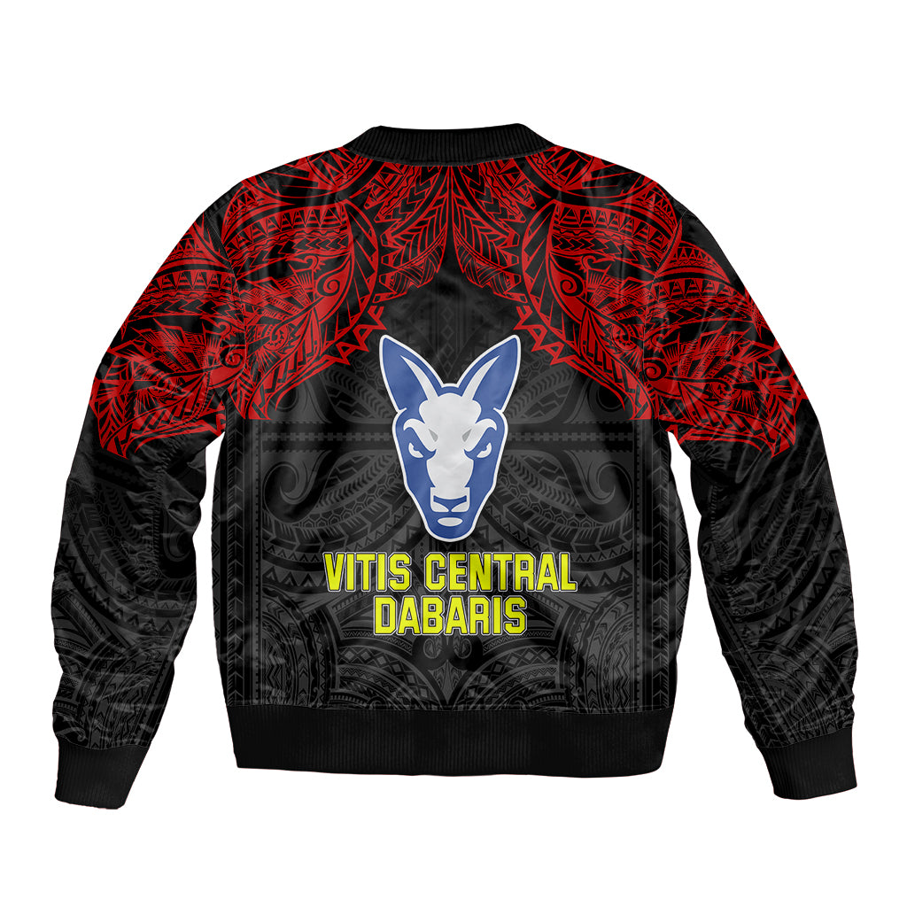 Vitis Central Dabaris Rugby Sleeve Zip Bomber Jacket Papua New Guinea Polynesian Tattoo LT03 - Polynesian Pride