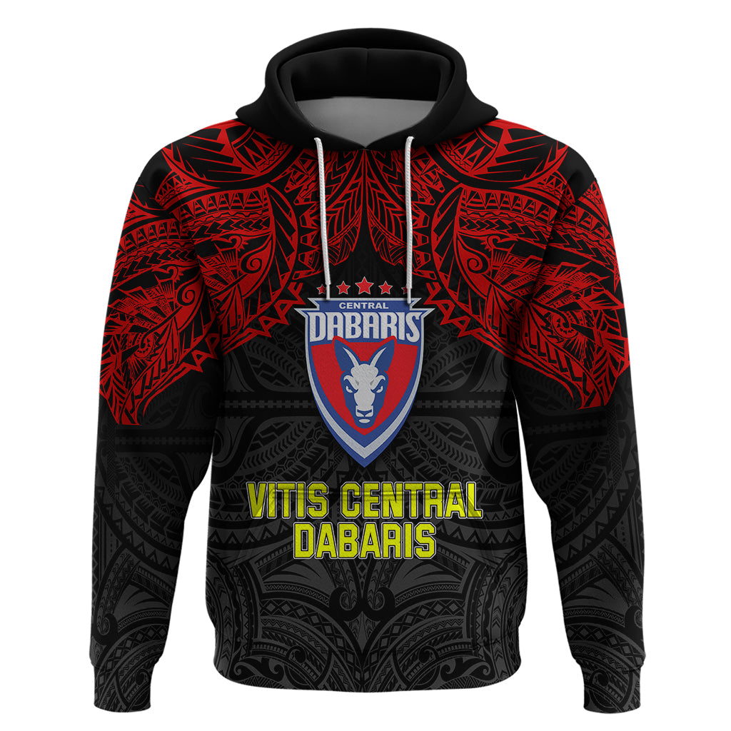 Custom Vitis Central Dabaris Rugby Hoodie Papua New Guinea Polynesian Tattoo LT03 Pullover Hoodie Red - Polynesian Pride