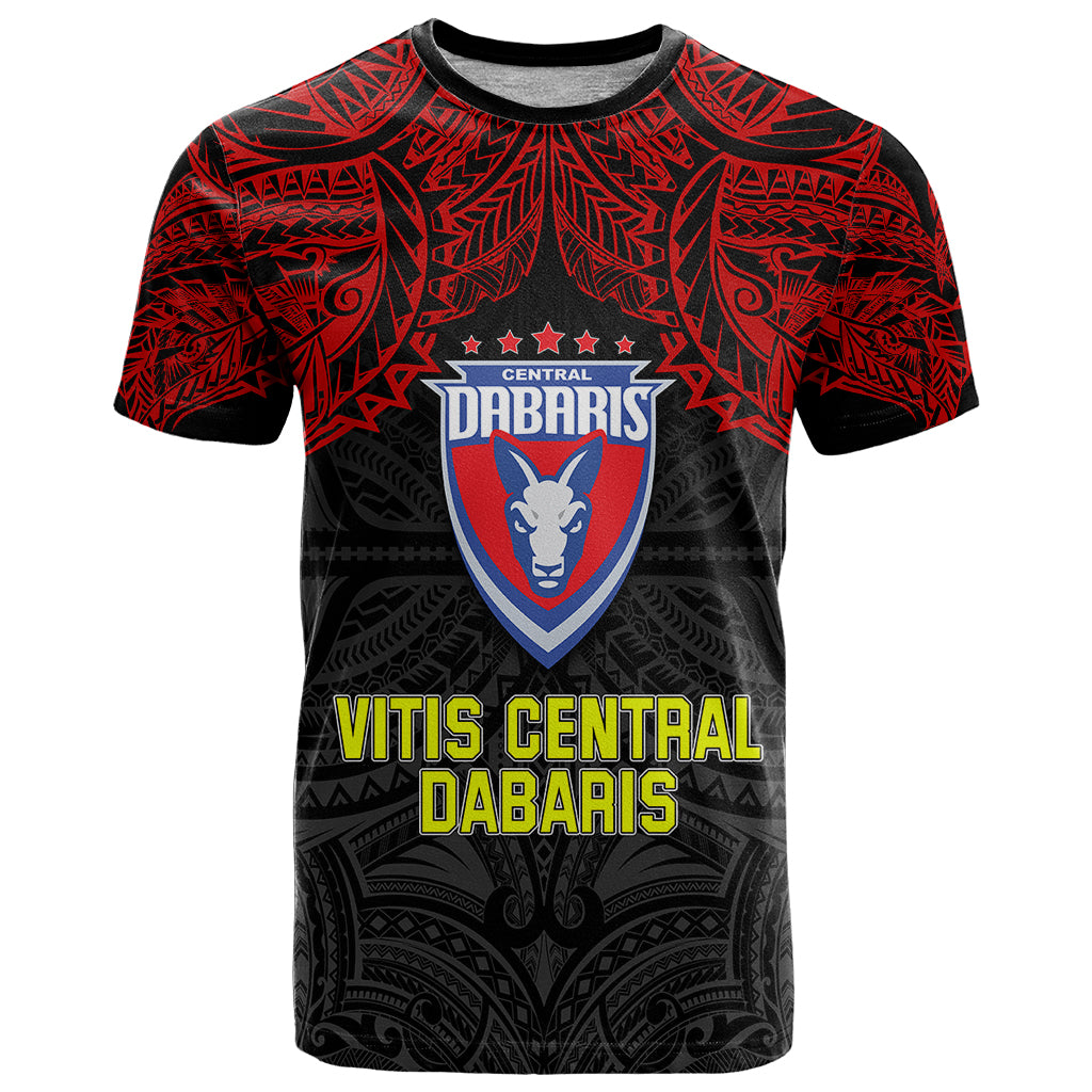 Custom Vitis Central Dabaris Rugby T Shirt Papua New Guinea Polynesian Tattoo LT03 Red - Polynesian Pride