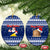 Tokelau Christmas Ceramic Ornament Santa Claus Tokelau Flag and Coat of Arms with Polynesian Pattern LT03 Oval Blue - Polynesian Pride