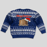 Tokelau Christmas Kid Ugly Christmas Sweater Santa Claus Tokelau Flag and Coat of Arms with Polynesian Pattern LT03 - Polynesian Pride